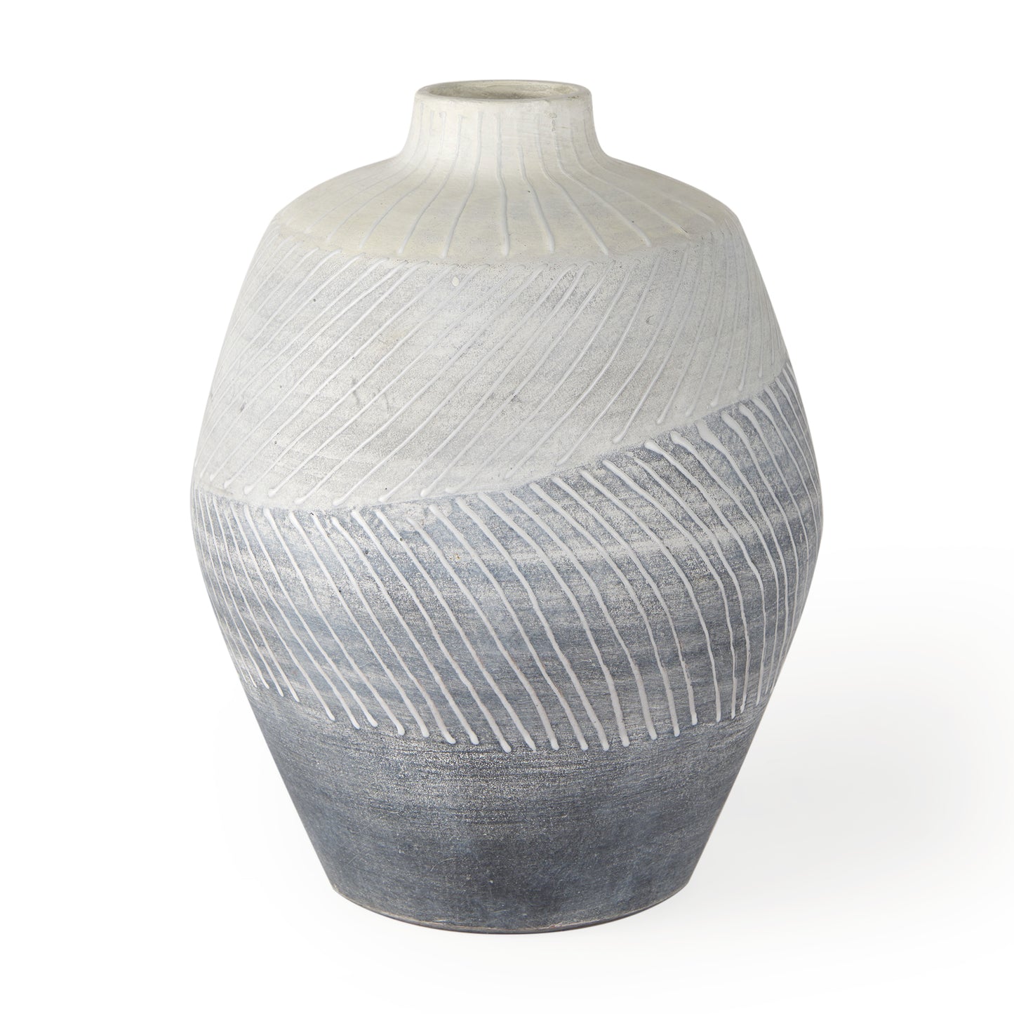 Blume 10H Off-White w/ Gray Textured Vase