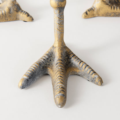 Chadwick II 13L x 13W Gold Metal Webbed Feet Bowl