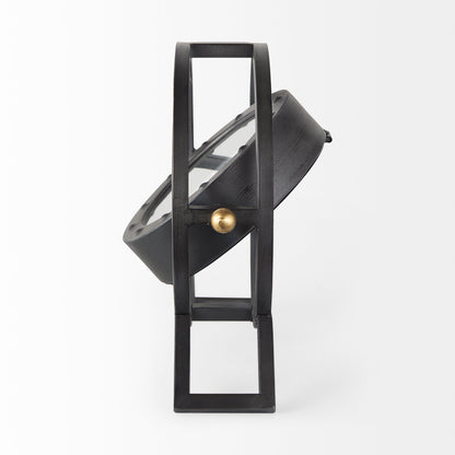 Gaston Gray Metal Circular Table Clock