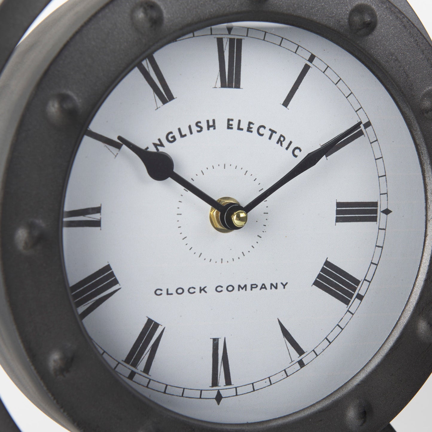 Gaston Gray Metal Circular Table Clock