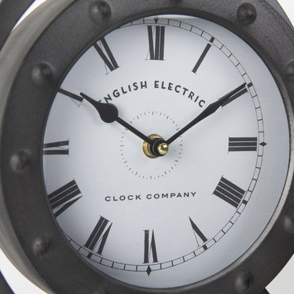 Gaston Gray Metal Circular Table Clock