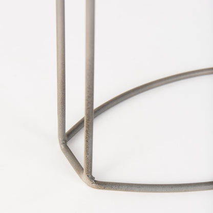 Aurus Matte Gray Metal Table Clock