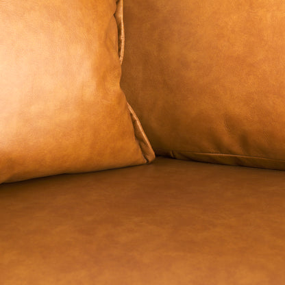 D'Arcy 65.0L x 37.0W x 34.0H Tan Leather Love Seat