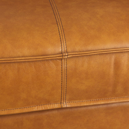 D'Arcy 65.0L x 37.0W x 34.0H Tan Leather Love Seat