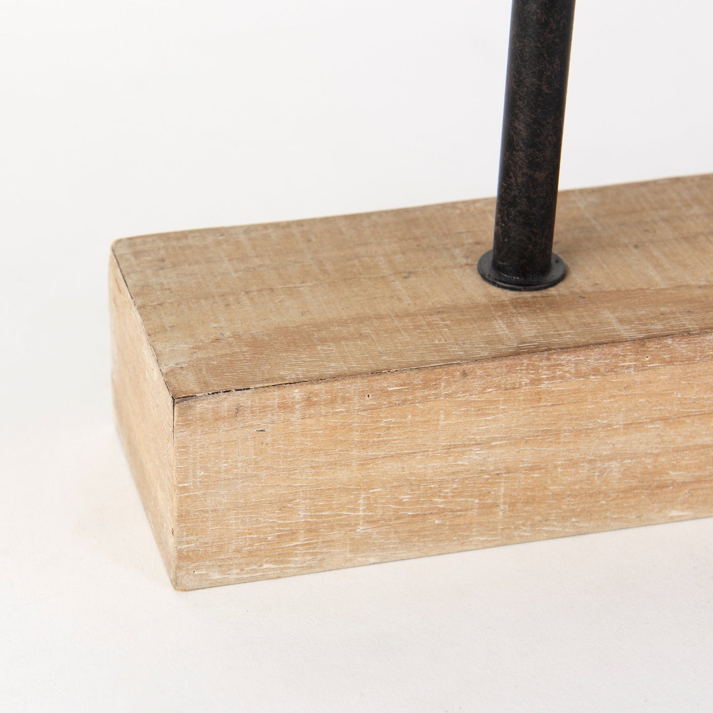 Oris Black Metal/Wood Open Frame Table Clock