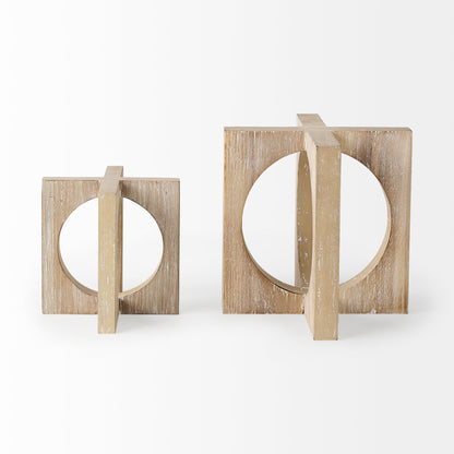 Cambie 5.7L x 5.7W x 5.7H Light Brown Wood Small Decorative Object