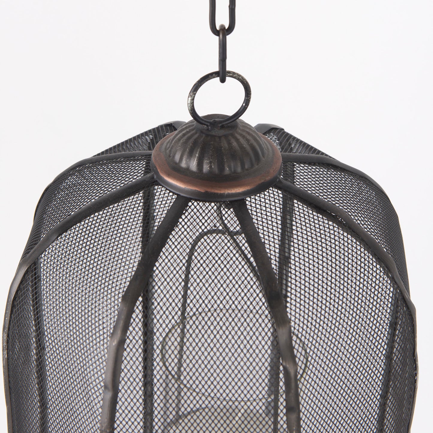 Jutland Set of Three Black Metal Bird Cage Candle Holder Lanterns