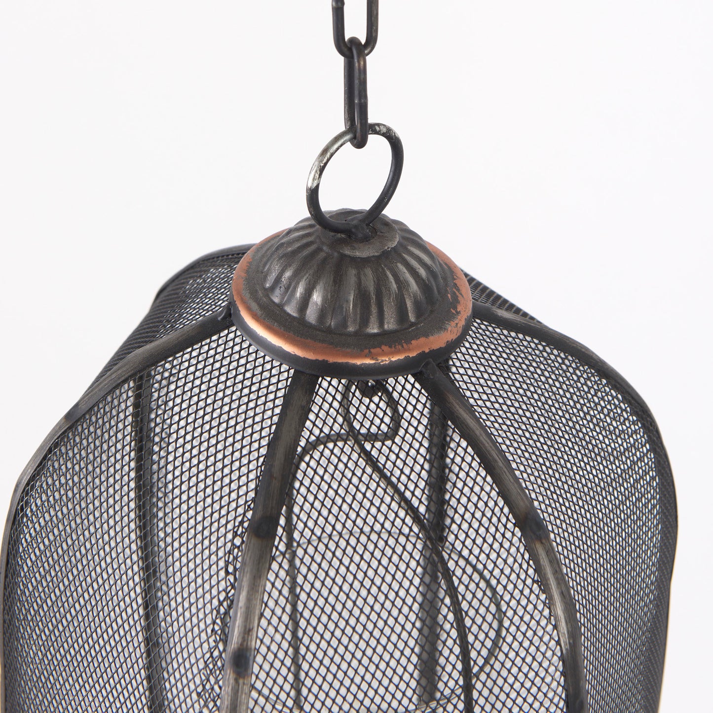 Jutland Set of Three Black Metal Bird Cage Candle Holder Lanterns