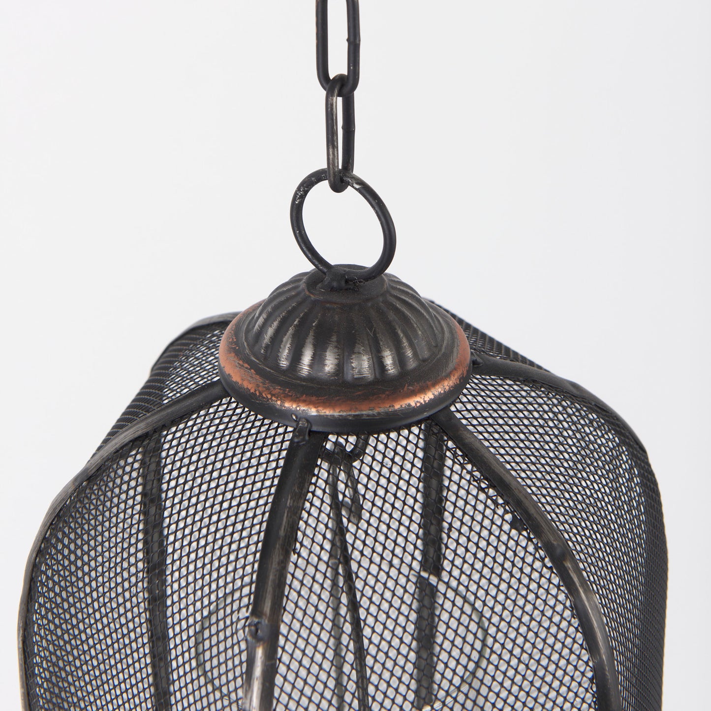 Jutland Set of Three Black Metal Bird Cage Candle Holder Lanterns