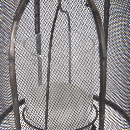 Jutland Set of Three Black Metal Bird Cage Candle Holder Lanterns