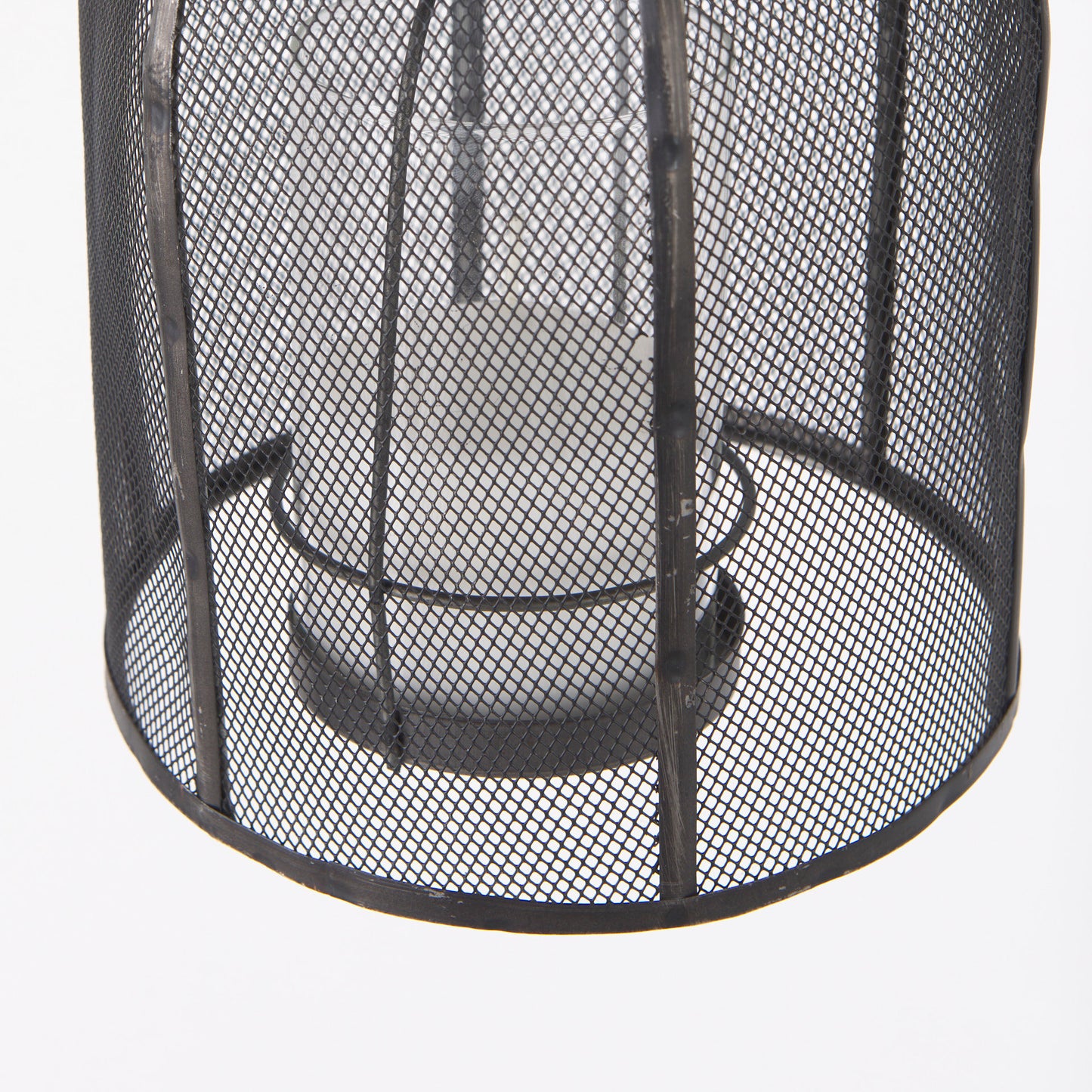 Jutland Set of Three Black Metal Bird Cage Candle Holder Lanterns