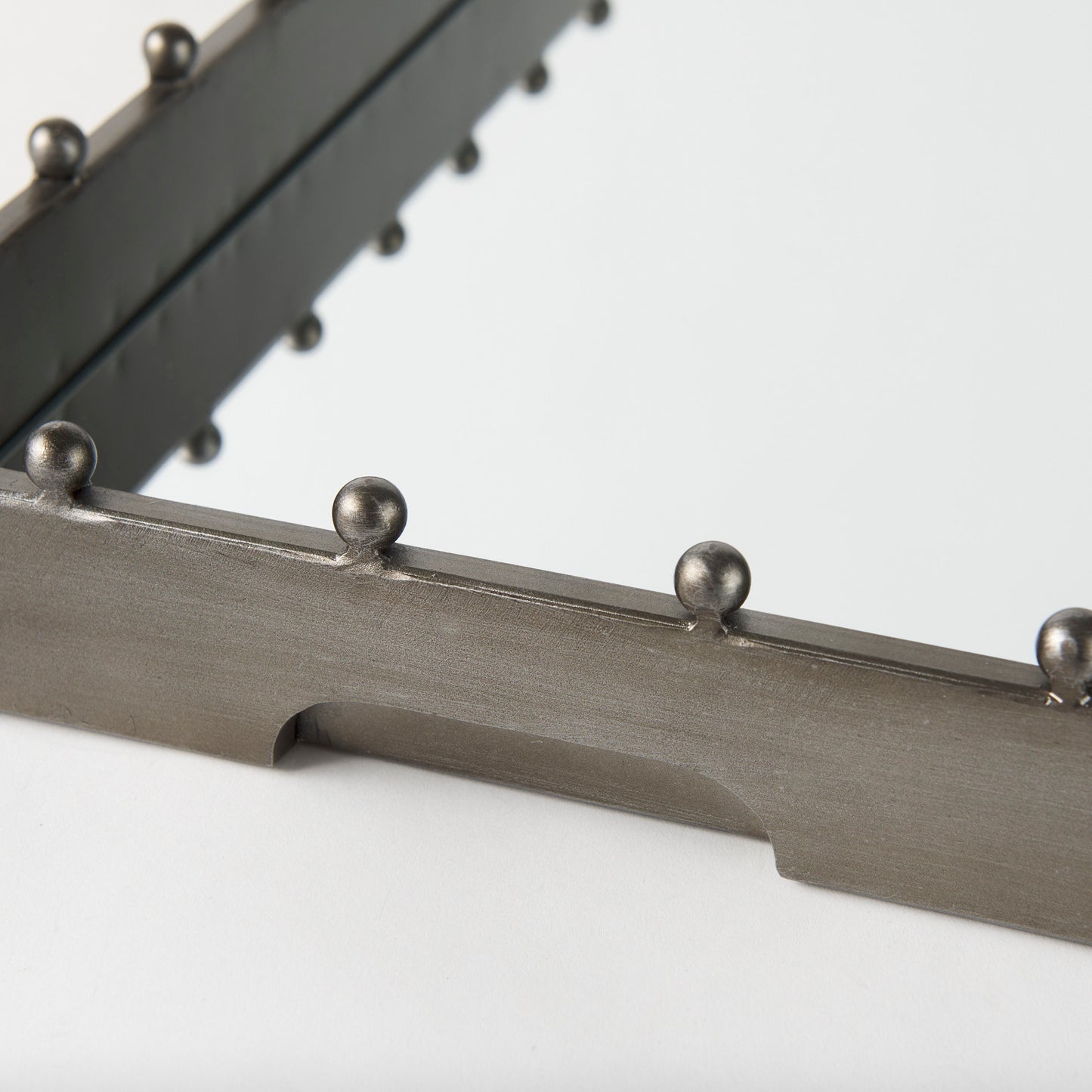 Elio 29.9L x 13.0W x 2.6H Gun Metal Gray Metal W/Studs and Mirrored Bottom Rectangle Tray