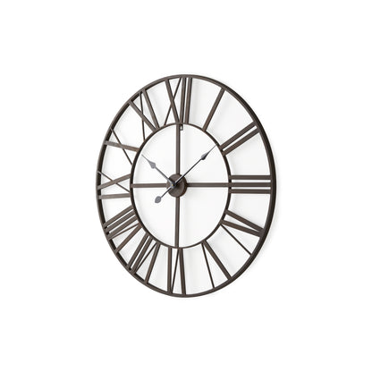 Pender 29.9L x 1.8W x 29.9H Black Iron Round Wall Clock