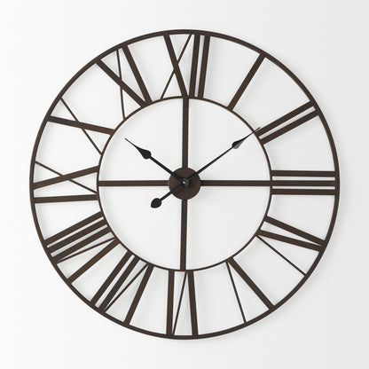 Pender 29.9L x 1.8W x 29.9H Black Iron Round Wall Clock