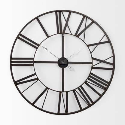 Pender 29.9L x 1.8W x 29.9H Black Iron Round Wall Clock
