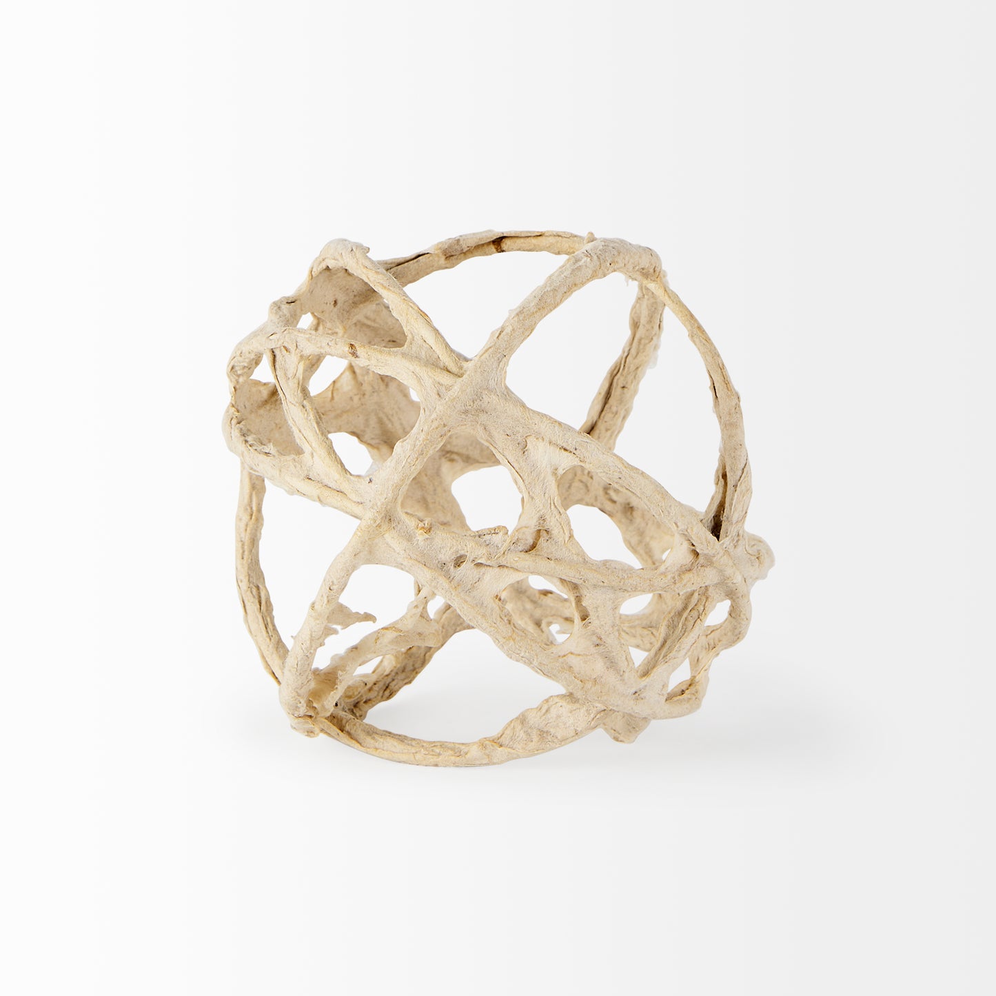 Kali 4.5L x 4.5W x 4.5H Small Beige Decorative Metal and Paper Object