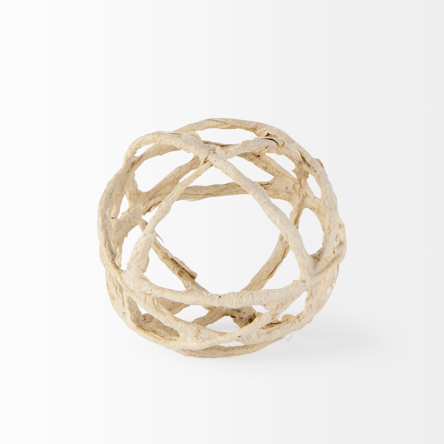 Kali 4.5L x 4.5W x 4.5H Small Beige Decorative Metal and Paper Object