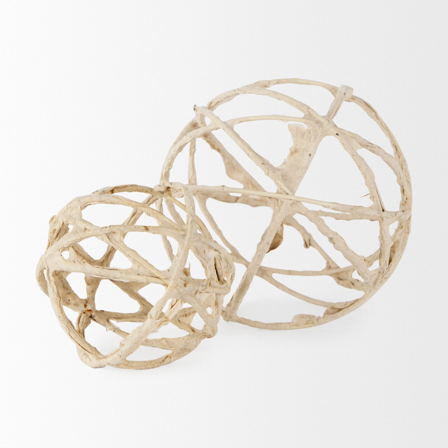 Kali 4.5L x 4.5W x 4.5H Small Beige Decorative Metal and Paper Object