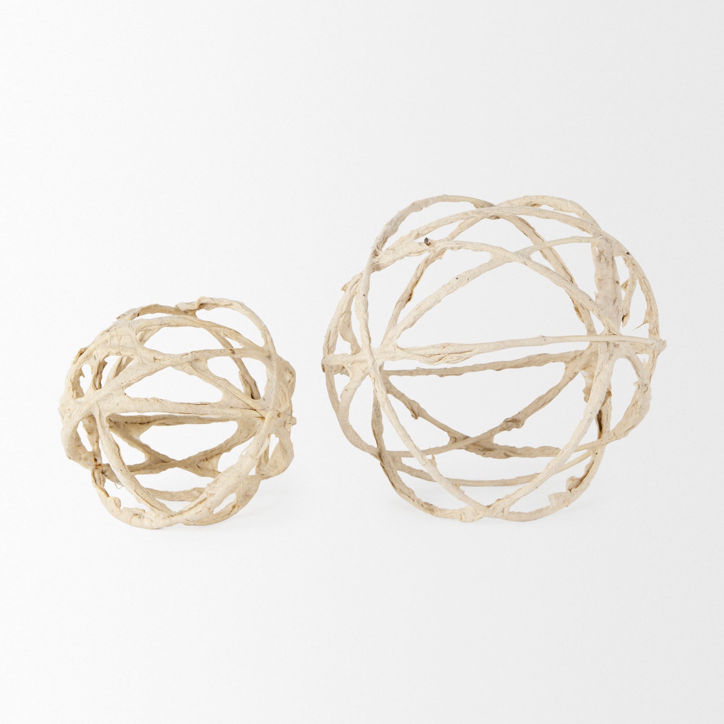 Kali 4.5L x 4.5W x 4.5H Small Beige Decorative Metal and Paper Object