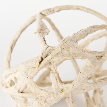 Kali 4.5L x 4.5W x 4.5H Small Beige Decorative Metal and Paper Object