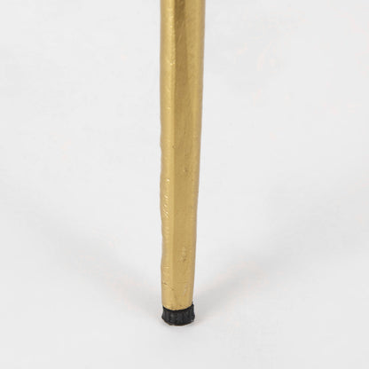 Vivienne 16.0L x 16.0W x 19.0H White Marble W/Antique Gold Metal Round Small Side Table