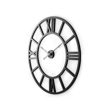 Stoke 30" Round Black Iron Wall Clock