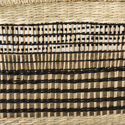 Nia 18.5L x 13.4W x 14.6H Set of 2 Light Brown Seagrass Rectangular Basket with Handles