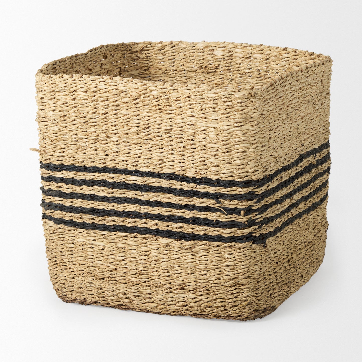 Cullen 15.7L x 15.7W x 15.7H (Set of 3) Grey Twisted Seagrass Square Basket