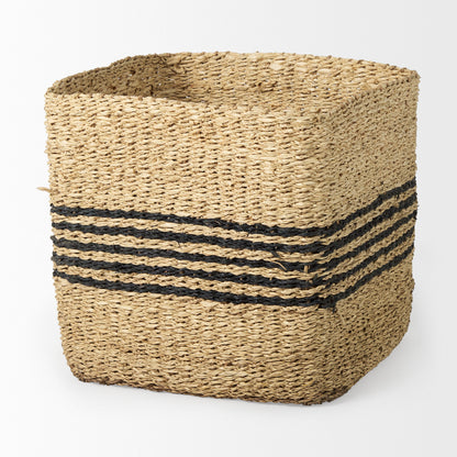 Cullen 15.7L x 15.7W x 15.7H (Set of 3) Grey Twisted Seagrass Square Basket