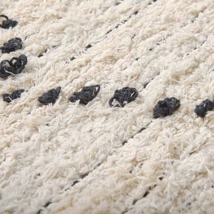 Calvert 8x10 Gray Cotton Hand Woven Diamond Patterned Rug