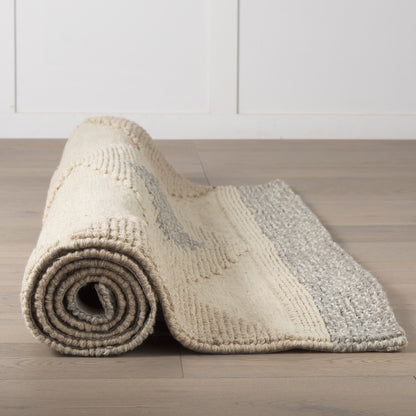 Emory 5x8 Gray Wool Hand Woven Diamond Patterned Rug