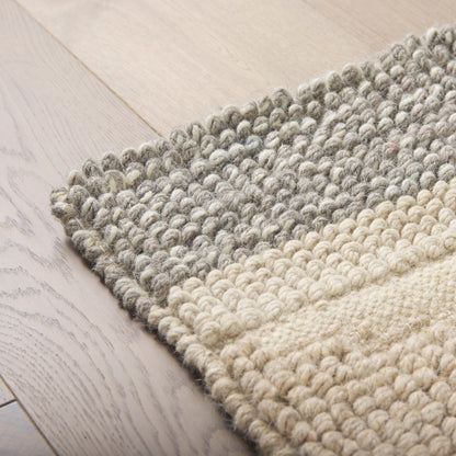 Emory 5x8 Gray Wool Hand Woven Diamond Patterned Rug