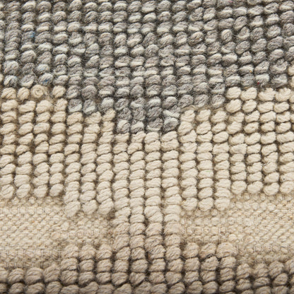 Emory 5x8 Gray Wool Hand Woven Diamond Patterned Rug