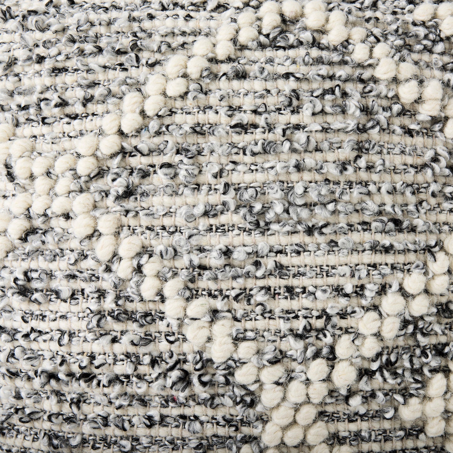 Ekiya 16.0L x 16.0W x 16.0H Black/White Yarn and Wool Patterened Pouf