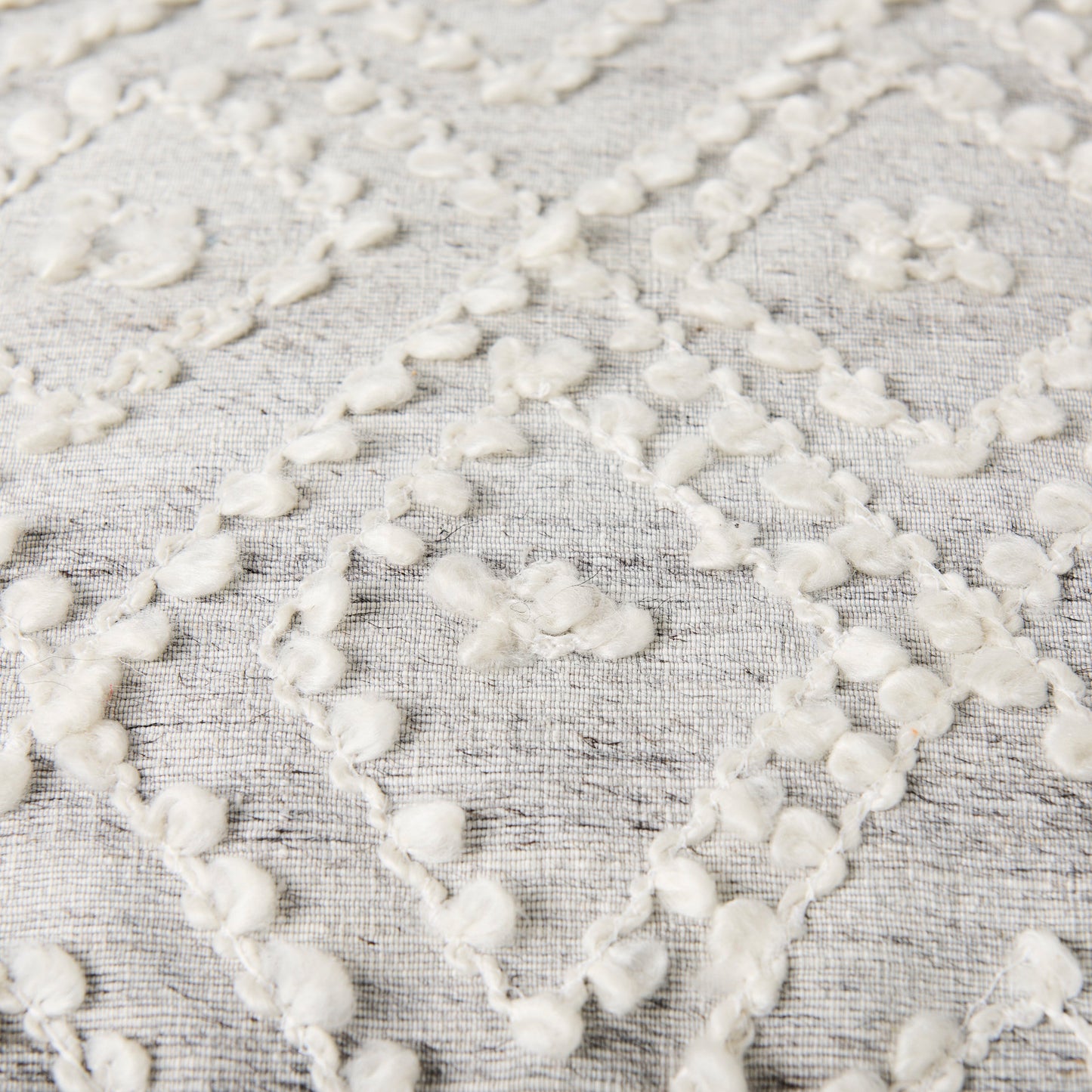 Farida 6.0L x 16.0W x 16.0H Light Gray Wool and Polyester Patterned Pouf