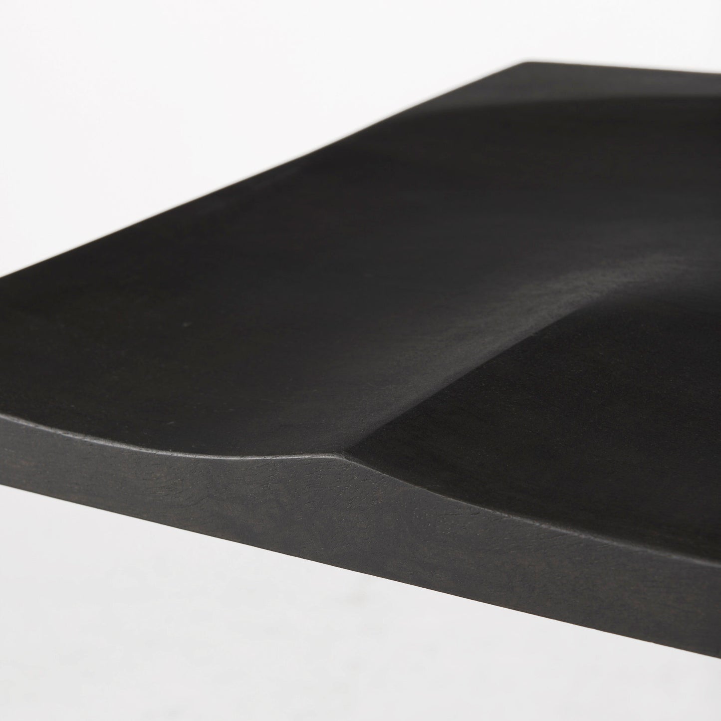 Kiran 17L x 17W x 26H Black Wood W/ Black Metal Base C-Shape Counter Stool