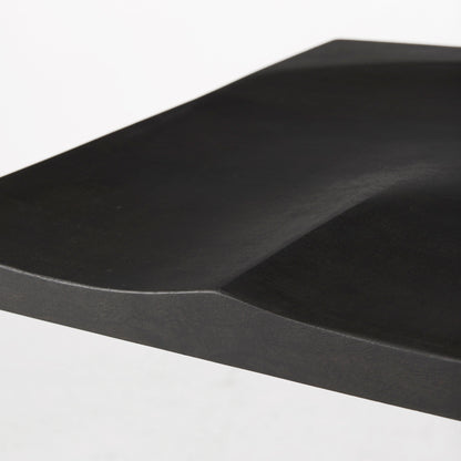 Kiran 17L x 17W x 26H Black Wood W/ Black Metal Base C-Shape Counter Stool