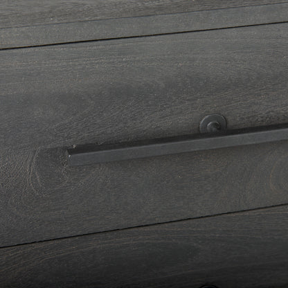 Ward 34L x 18W Brown Wood and Iron 3 Drawer Accent Cabinet