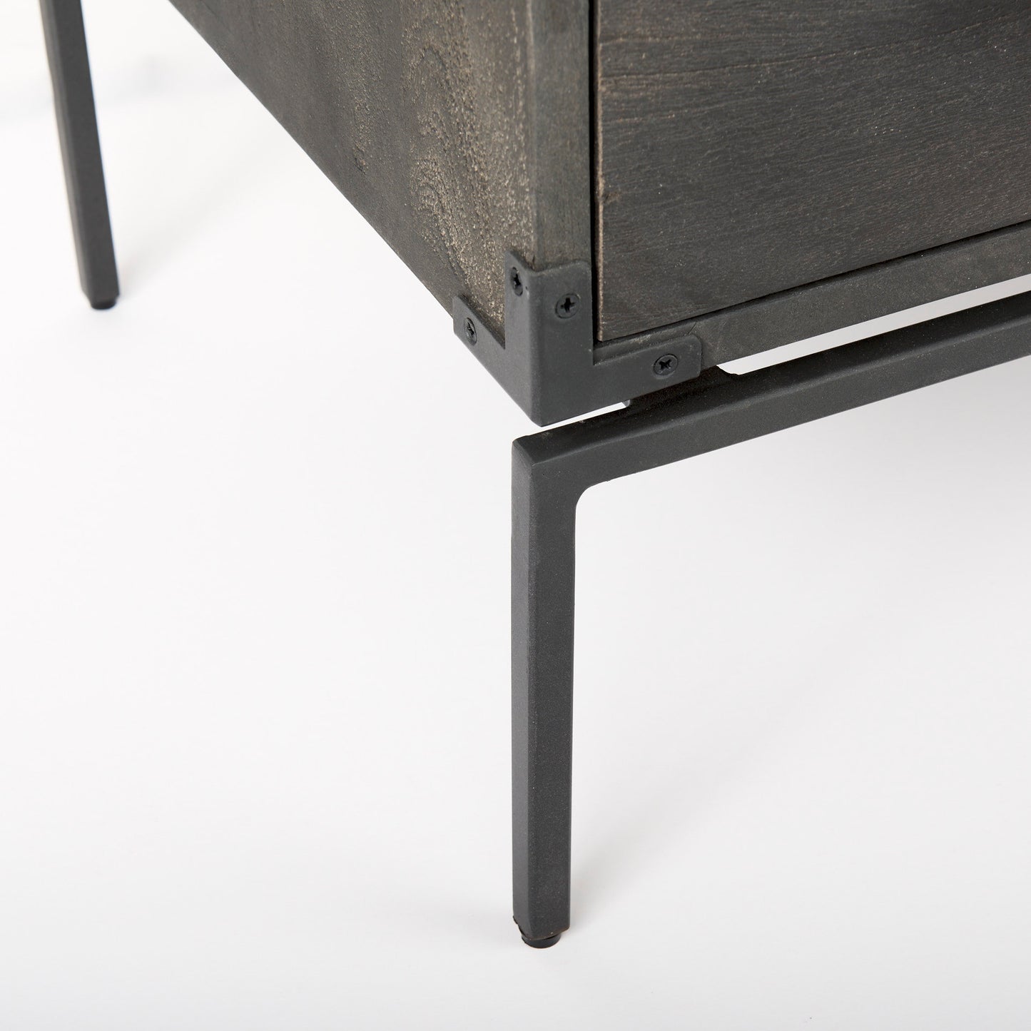 Ward 34L x 18W Brown Wood and Iron 3 Drawer Accent Cabinet