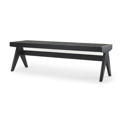 Arvin 59.1L x 17.7W x 18.1H Black Wooden Bench