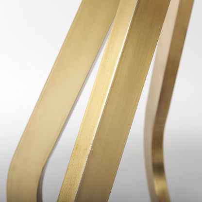 Laurent 48" Marble Top Gold Metal Base Dining Table