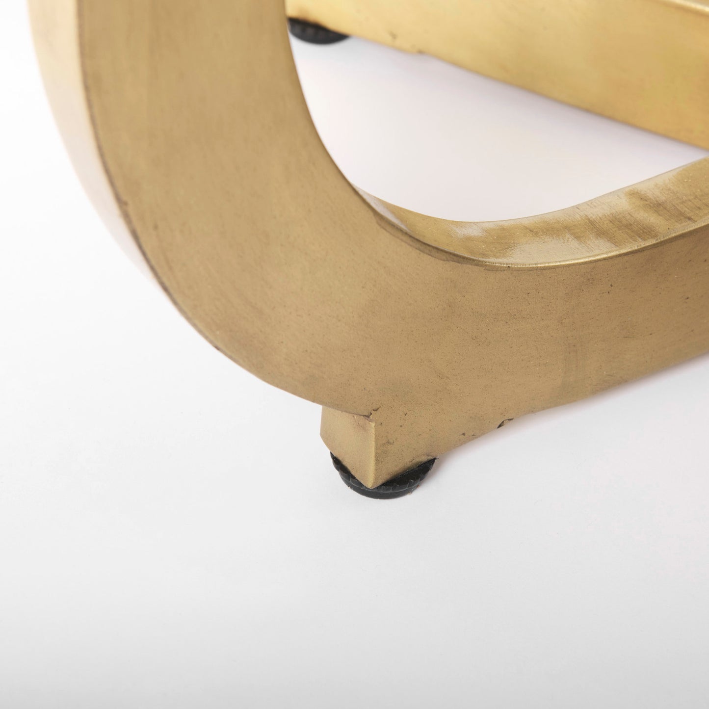 Laurent 48" Marble Top Gold Metal Base Dining Table