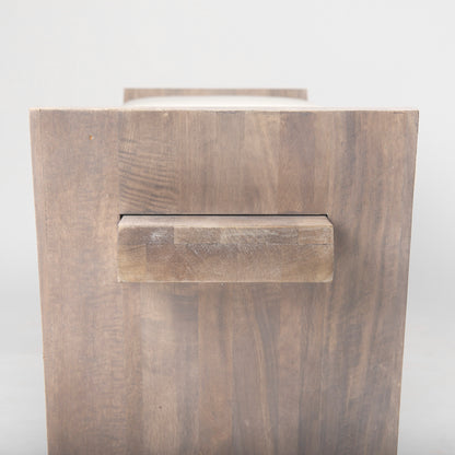 Elaine I 58L x 14.75W x 20H Brown Wood Upholstered Cream Seat Entryway Bench