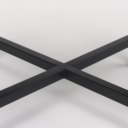 Lucas III (Set of 2) 15L x 15W; 12L x 12W White Marble W/Black Iron Frame Accent Tables