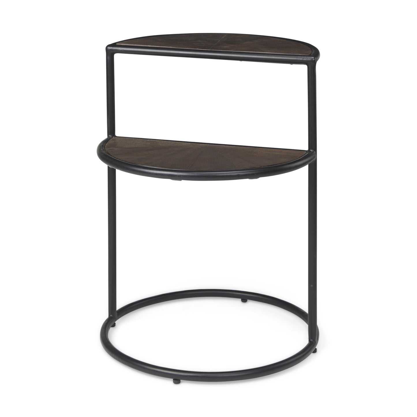 Arlo 20.5L x 20.5W x 24.4H Brown Wood W/Black Metal End Table