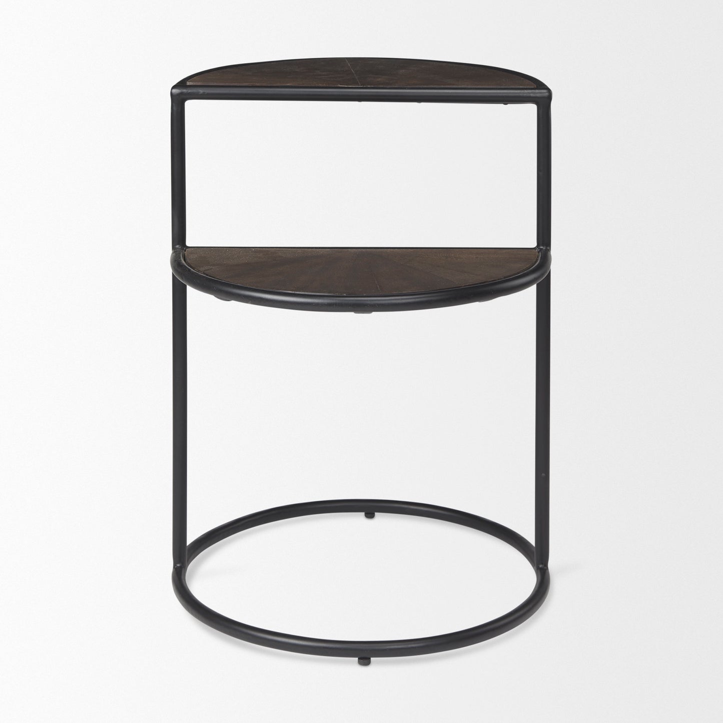 Arlo 20.5L x 20.5W x 24.4H Brown Wood W/Black Metal End Table