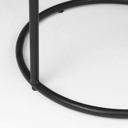 Arlo 20.5L x 20.5W x 24.4H Brown Wood W/Black Metal End Table