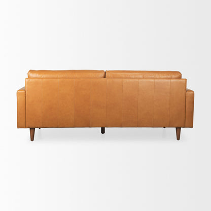 Olaf 88.2L x 37.8W x 35.0H Tan Leather Sofa