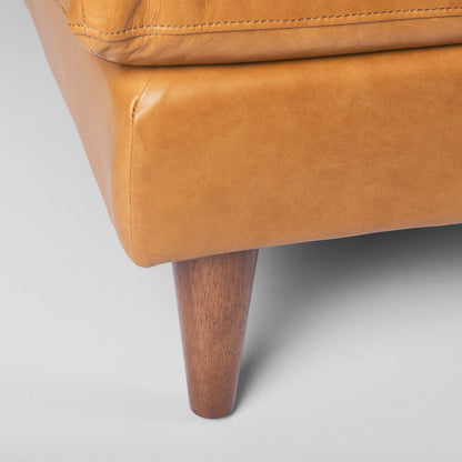 Elton 111.4L x 68.1W x 34.3H Tan Leather Right Chaise Sectional