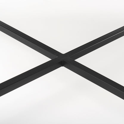 Lucas 30x30 White Marble Top Black Metal Base Coffee Table